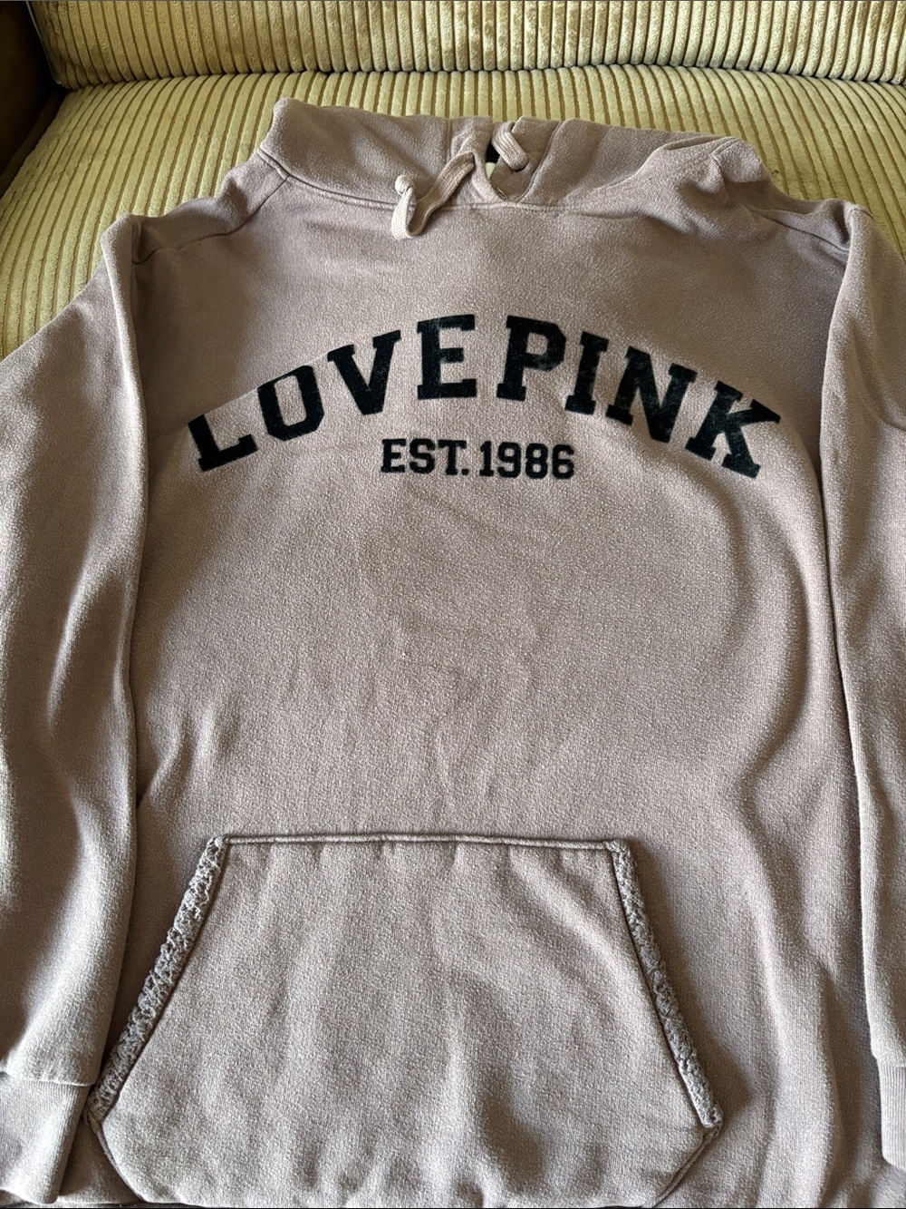 PINK Victoria's Secret Taupe Sherpa-Lined Hoodie